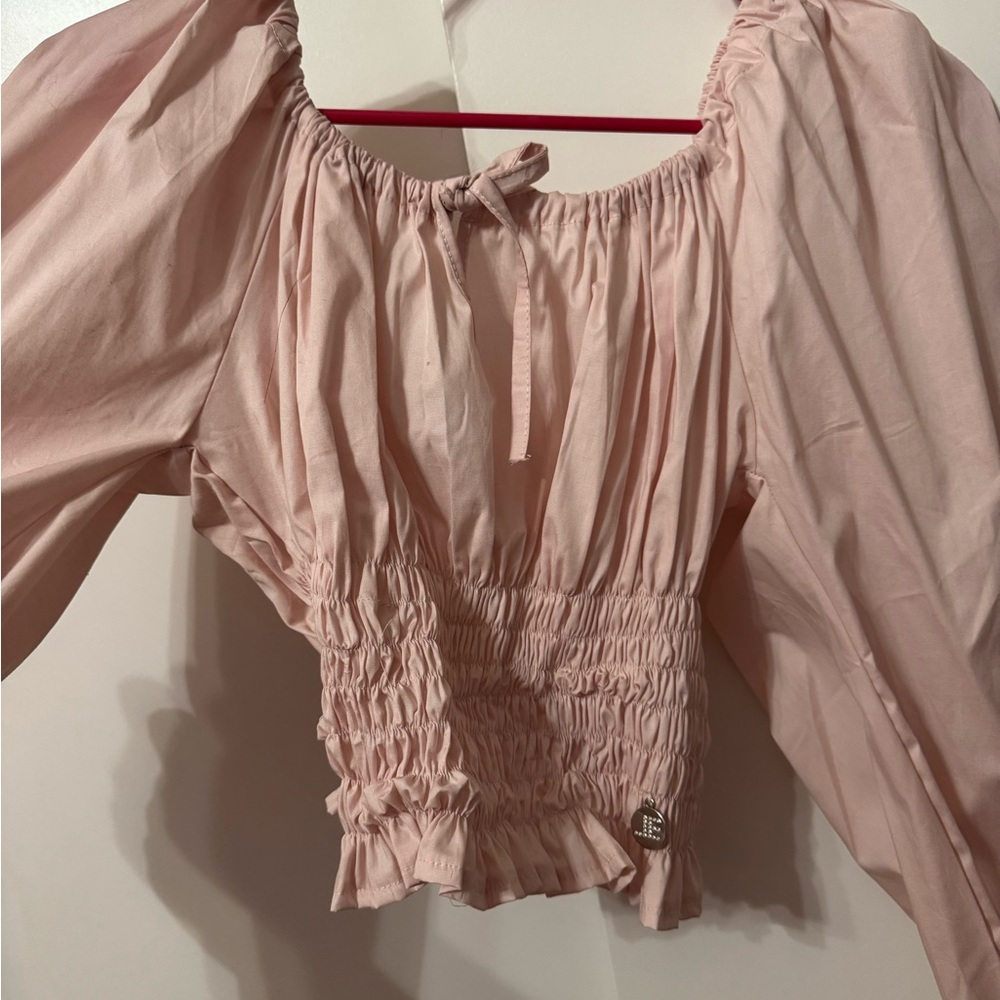 Chic Blush Smocked Women's Blouse